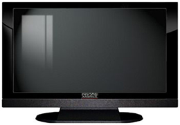Gloss Black TV Props by Props America with Bottom Speaker.  Props America Gloss Black on Matte Black Fake Flat Screen Prop TVs with Faux Bottom Speaker.